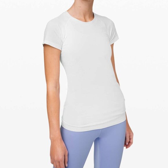 Lululemon Swiftly Speed Short Sleeve *Shine White / White / Silver size 12 - Picture 3 of 10
